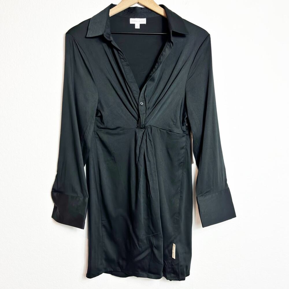 KENDALL AND KYLIE BLACK LONG SLEEVE WOMEN MINI DRESS SIZE LARGE BRAND NEW